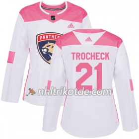 Florida Panthers Trikot Vincent Trocheck 21 Adidas 2017-2018 Weiß Pink Fashion Authentic - Dame